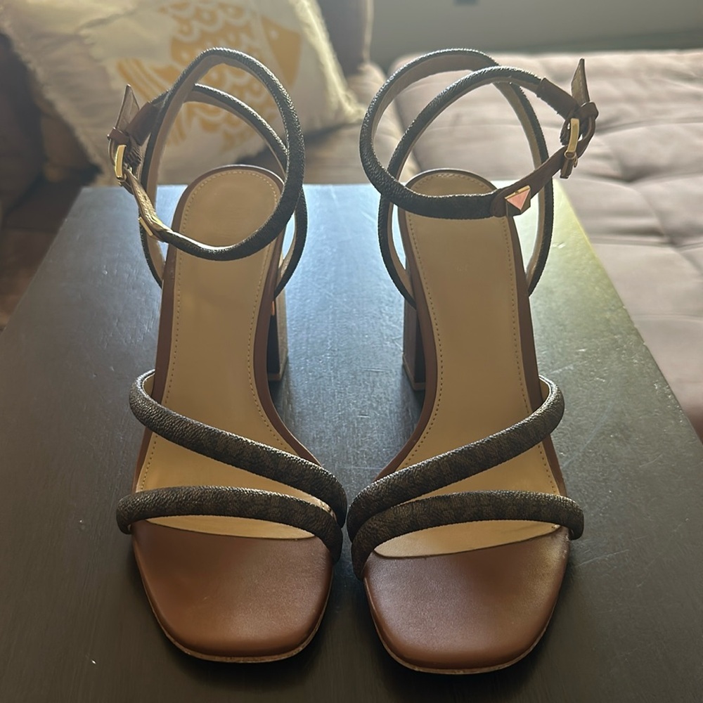 Michael Kors, strap heels, brown, size 7